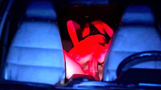 Whore Latina wife rides a guy's massive cock in a car backseat