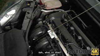 MATURE4K. Mature whore Texas Patti is fucking on top of her car in front of her husband