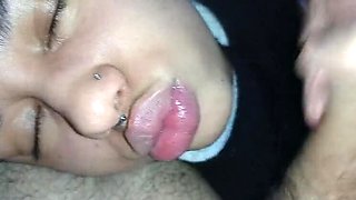 Deusa De Ebano Hot Creampie Facial - Cum Running Down Her Face & Mouth