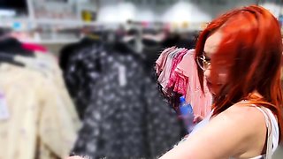 Redhead girl wanted to fuck in dressing rooms