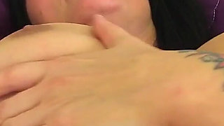 English MILF Sassy Slides Her Fingers up Her Bare and Nyloned Cunt