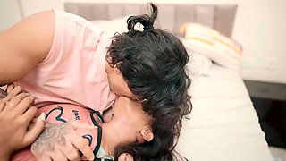 Husband has tremendous sex with wife as soon as he arrives