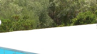 Lesbian Golden Showers in and by the Pool