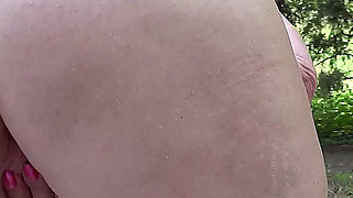 Fat Belly Mature Masturbates in Her Front Yard