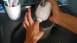 Messy Soap Slime on My Hands