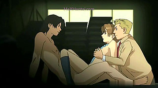 Hot Gangbang in the Locker Room with Two Curvy Babe (Uncensored Hentai)