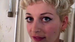 Cute blonde gets her pussy teased