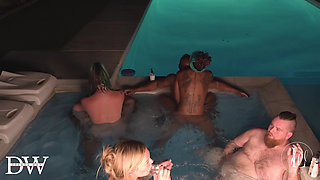 Hot Tub Live Interracial Orgy