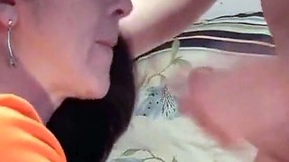 Mature German Housegirl Jessy's Cum-Swallowing Close-Up