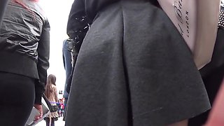 upskirt black pantyhose