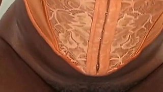 Hot Horny Hairy Ebony Babe Masturbating Orgasm.