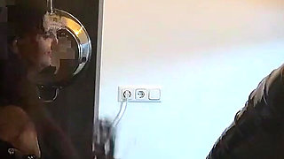 Dominant MILF Stretches Latex Sub's Ass Wide in Kitchen