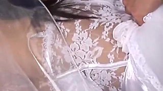 Bride pleasures the best man's eager cock also with her hot mouth