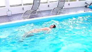 Femdom disciplining nasty pool guy