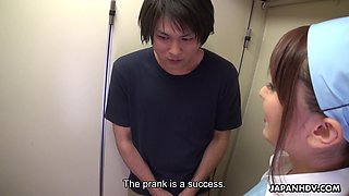 Enchanting Japanese cleaning lady sucks a stranger's cock in the toilet room