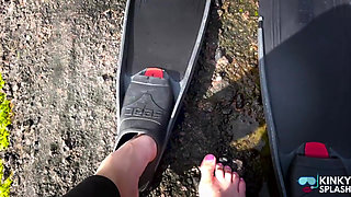 Diving in My Shiny Two-piece Wetsuit