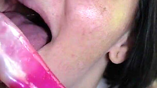 Toothless Throat Training with Big Dildo