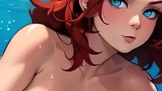 Woman Takes off Her Swimsuit in the Pool and Is Completely Naked