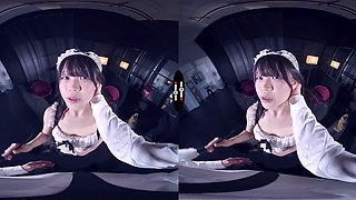 Sexy asian maid Riri gets her shaved pussy fucked hard - DarkRoomVR - 18-25