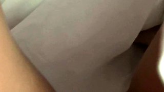 Busty Brunette Masturbates and Touches Herself on a Train