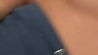 Brunette cutie gets nailed on the sofa by a black hunk doggy style