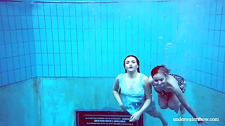 Dashka and Vesta underwater