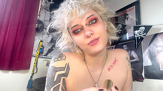 Stepsister Fucks Her Lipstick off Blowjob Spit Fetish Long Tongue