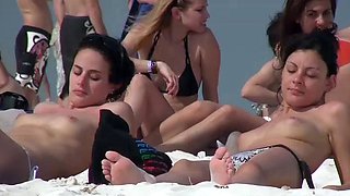 Beautiful breasts at a nudist beach