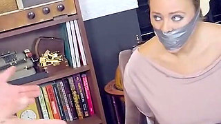 Beth Tied up and Gagged Tape Bondage and in BDSM Completely Weak