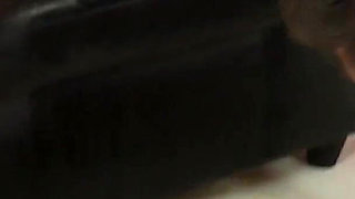 Two lesbian fucks and sucks one huge cock and squirts