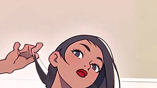 Acrobatic Hentai Ebony Blowjob