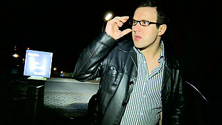 Blonde Bombshell Teases with Cock in Luxury Car