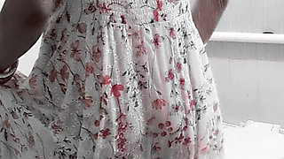 Newly Married Wife Standing Sex in Bathroom