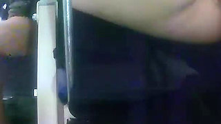 G-string Wedgie Into Her Puffy Pussy Lips - Oiled Camel Toe Close-up While She Plays with My Cock