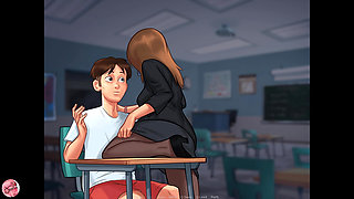 College professor gets turned on by touching my cock (Summertime Saga #7) - Jazziuu