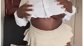 Ebony Schoolgirl With School Uniforms Seducing Her Lecture In An Erotic Dance & Twerk After Class!