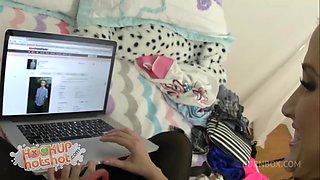 Babe Mystica Jade meets new guy for rough anal and creampie