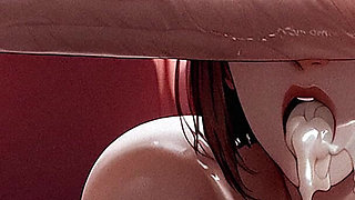 Slut Woman BDSM Hard Sex in Cinema, Curvy Woman with Big Tits Sucking Big Dick, Slave Woman