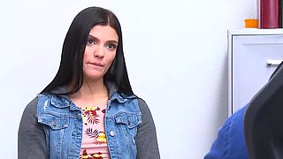 Busty teenager gets firm for her beautiful cop in a dark
