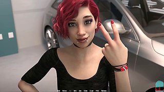 Busty babe plays PC game with plenty of ass action