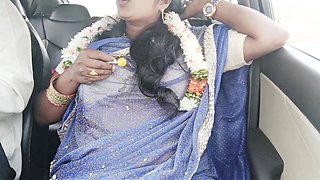 Indian Car Sex Telugu Dirty Talks.car Driver Try to Fuck Telugu Saree Aunty.