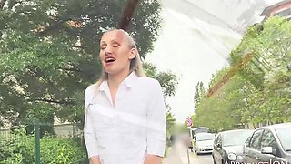 Linda Leclaire Wetting Jeans On The Street