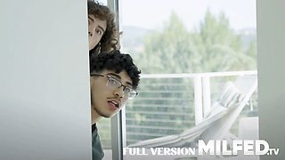 Huge titted cougar Natasha Nice caught her milf's best friend hardcore her sonnie