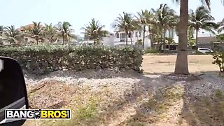 BangBros Daya Dare Bus Sex - Big Tit Flashing, Hardcore Doggystyle Fuck and Cum Swallow