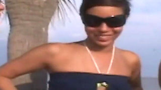 Three Hotties Play Naked on a Public Beach