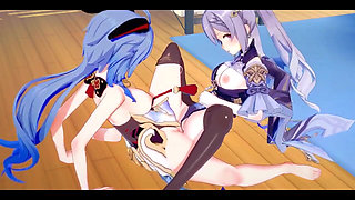 Genshin Impact Hentai Yuri - Ganyu and Kequing Lesbian Sex - Japanese Asian Manga Anime Game Porn