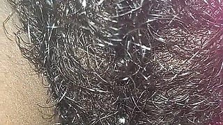 Close up Rubbing My Hairy Pieced Wet Pussy