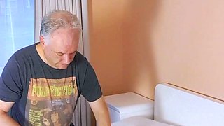 Two amateur teens fucking with young guy