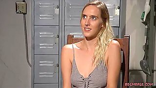 Blonde Tied And Demolished By Two Rude Fuckers