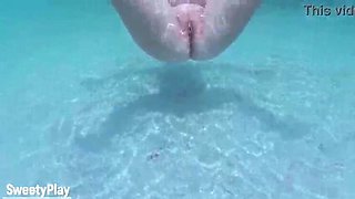 Mature MILF Gets Creampie Underwater - Tight Pussy Filled Cum Inside